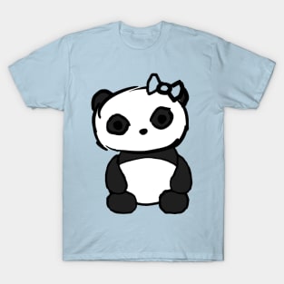 Pawsome Hair Bow Panda T-Shirt